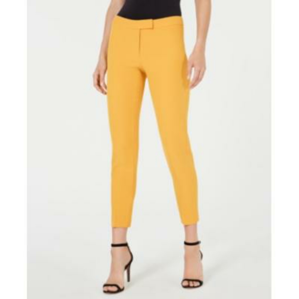 Anne KLein Womens Yellow Straight Leg Pants